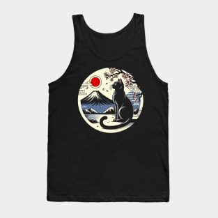 Kawaii Cat Anime Japanese Retro Funny Cat Tank Top